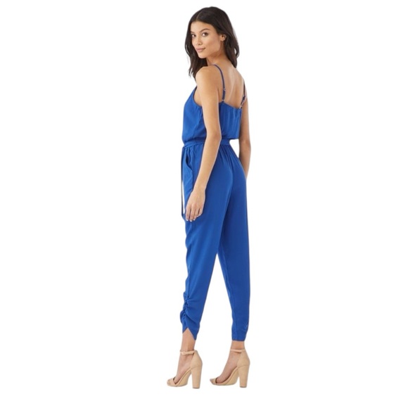 JustFab Wrap Ruched Cropped Leg Jumpsuit SZ L NWOT - Picture 4 of 6
